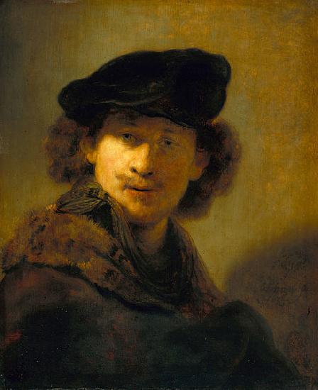 Rembrandt Peale Self Portrait with Velvet Beret oil painting image